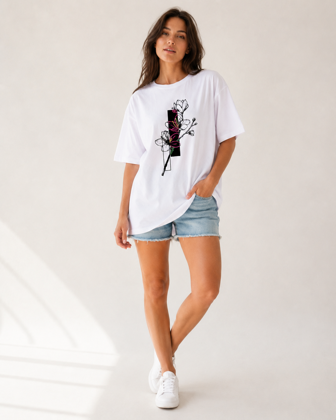 Neon Bloom Babe Oversized T-Shirt