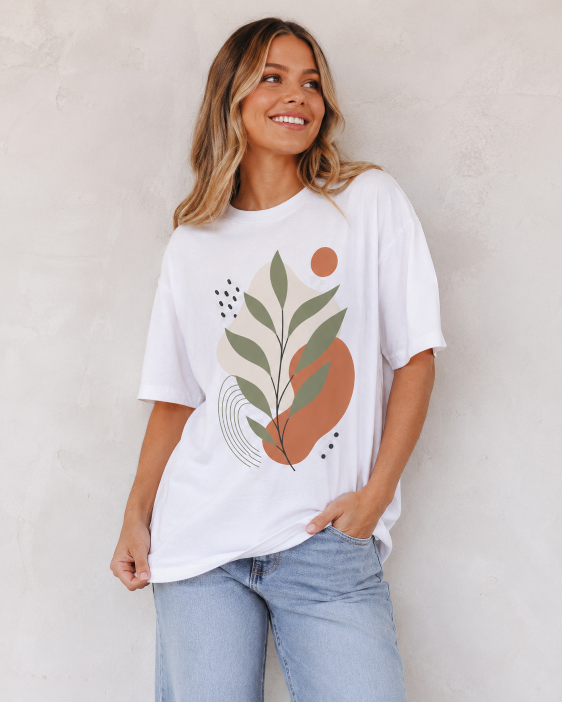 Botanical Aura Babe Oversized T-Shirt