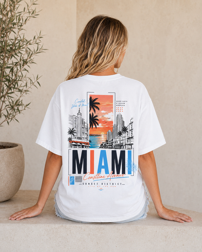 Miami Coastline Avenue Oversized T-Shirt