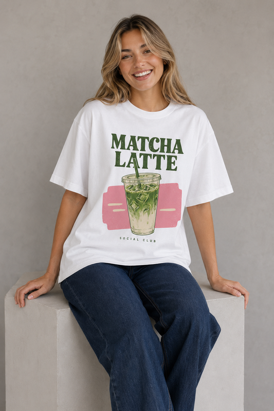 Matcha Latte Social Club Oversized T-Shirt