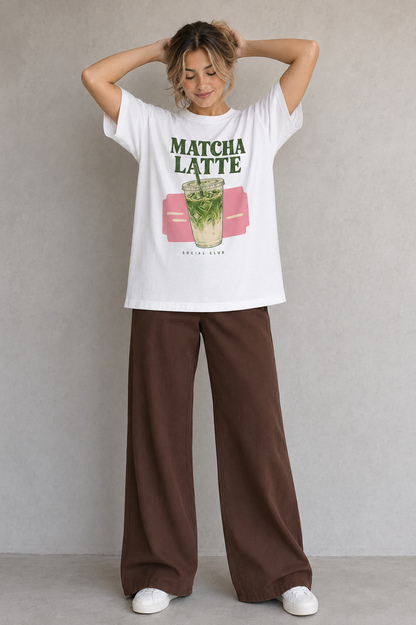 Matcha Latte Social Club Oversized T-Shirt