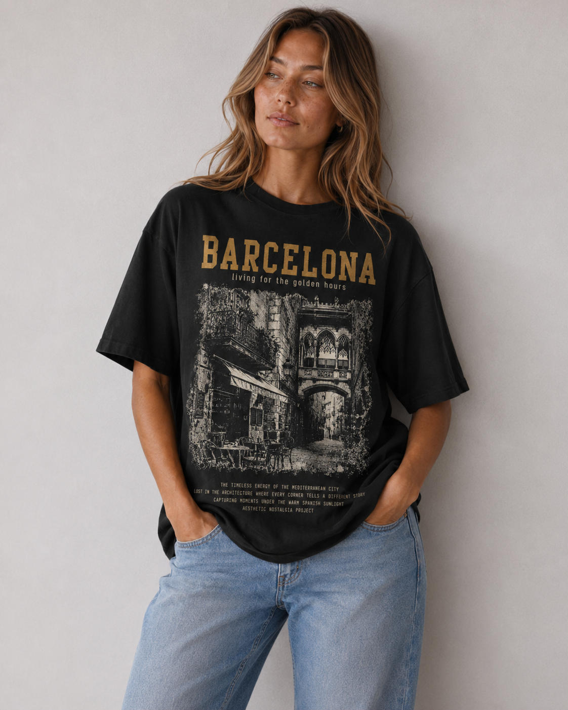 Barcelona Golden Hours Oversized T-Shirt