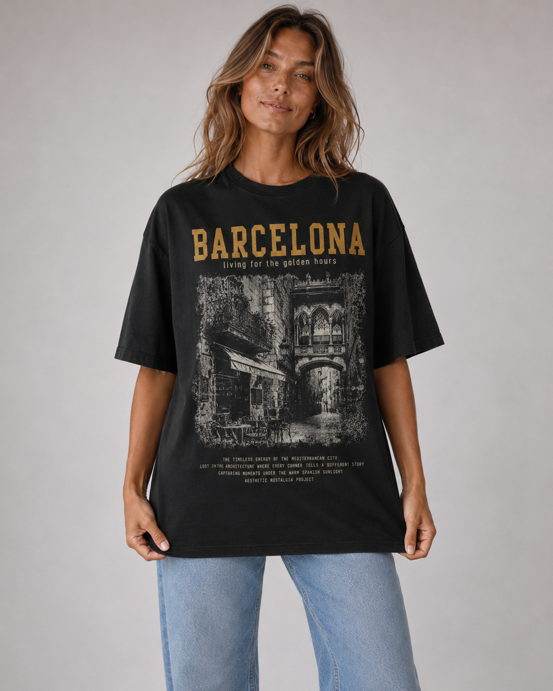 Barcelona Golden Hours Oversized T-Shirt