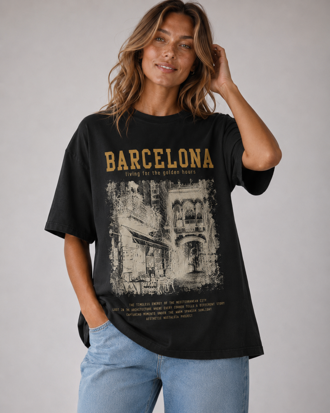 Barcelona Golden Hours Oversized T-Shirt