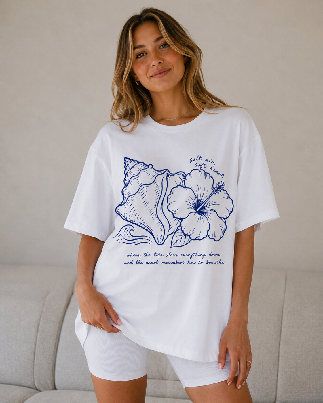 Salt Air Soft Heart Oversized T-Shirt