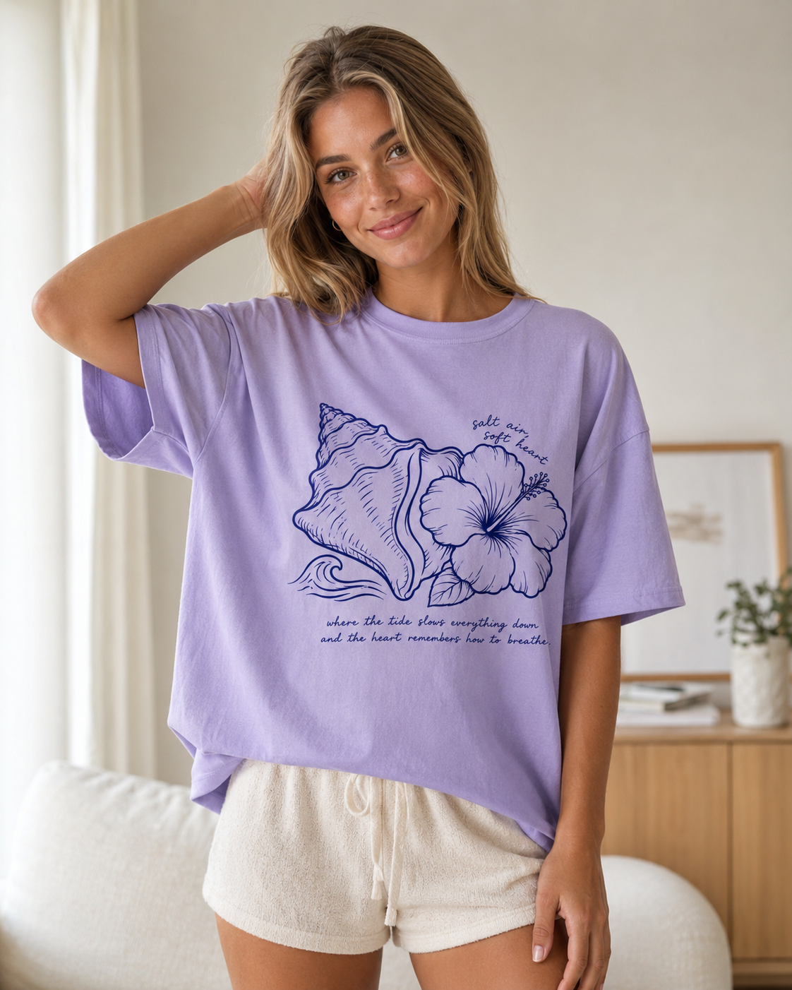 Salt Air Soft Heart Oversized T-Shirt