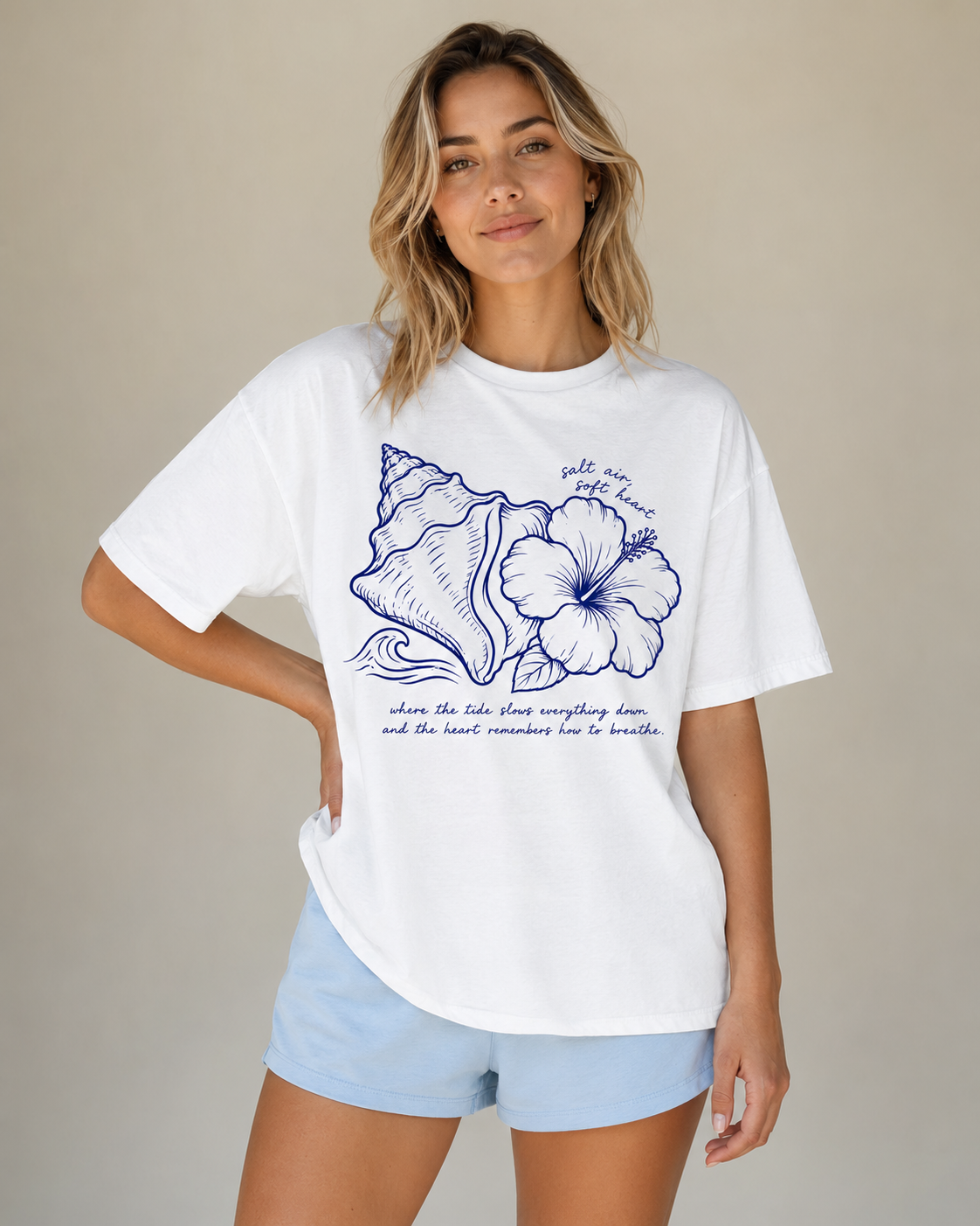 Salt Air Soft Heart Oversized T-Shirt