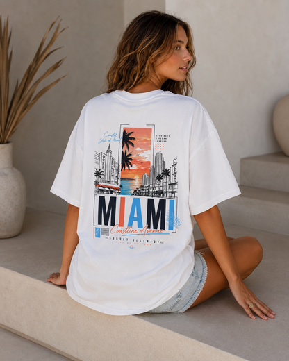 Miami Coastline Avenue Oversized T-Shirt