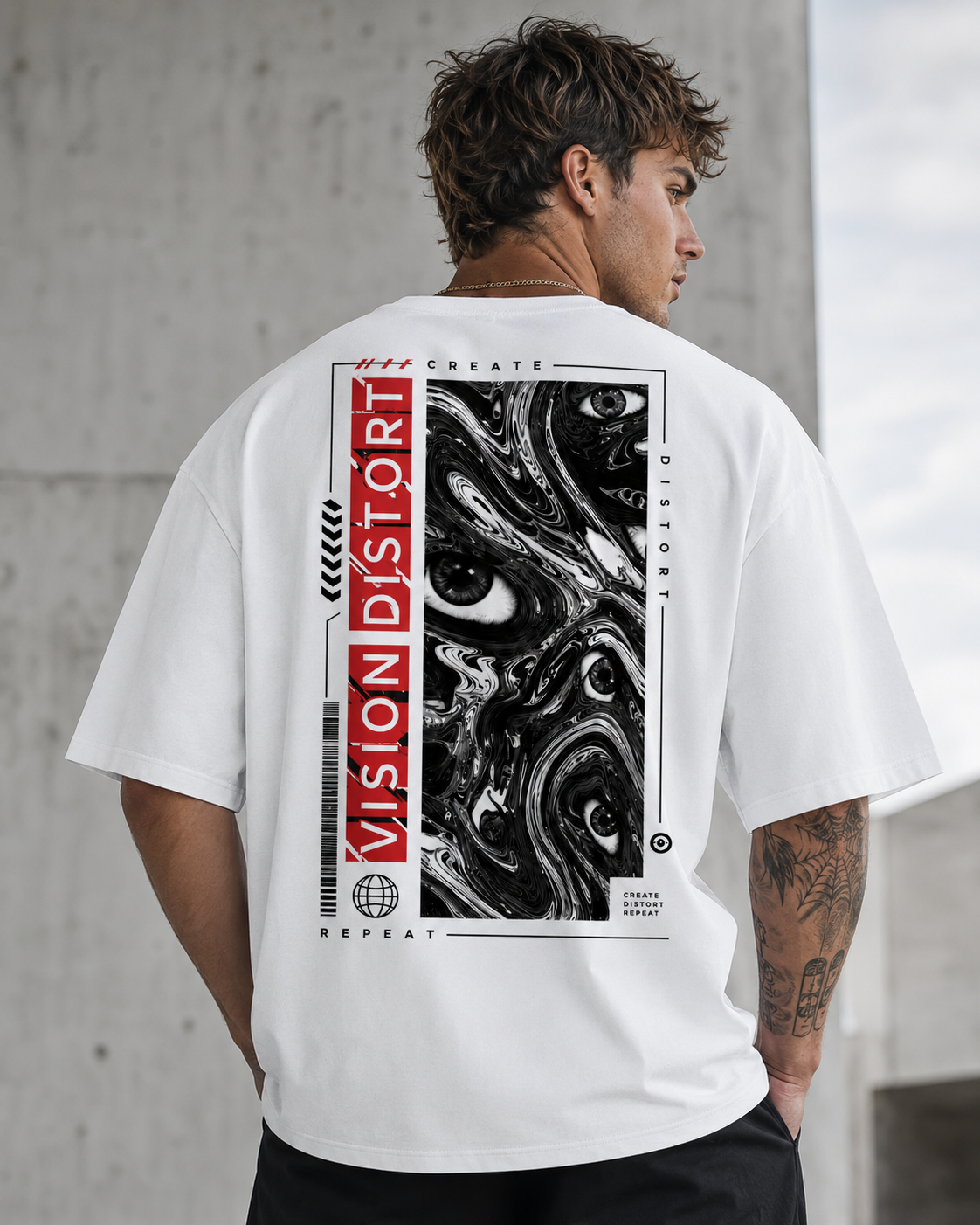 Vision Distort Men’s Oversized T-Shirt