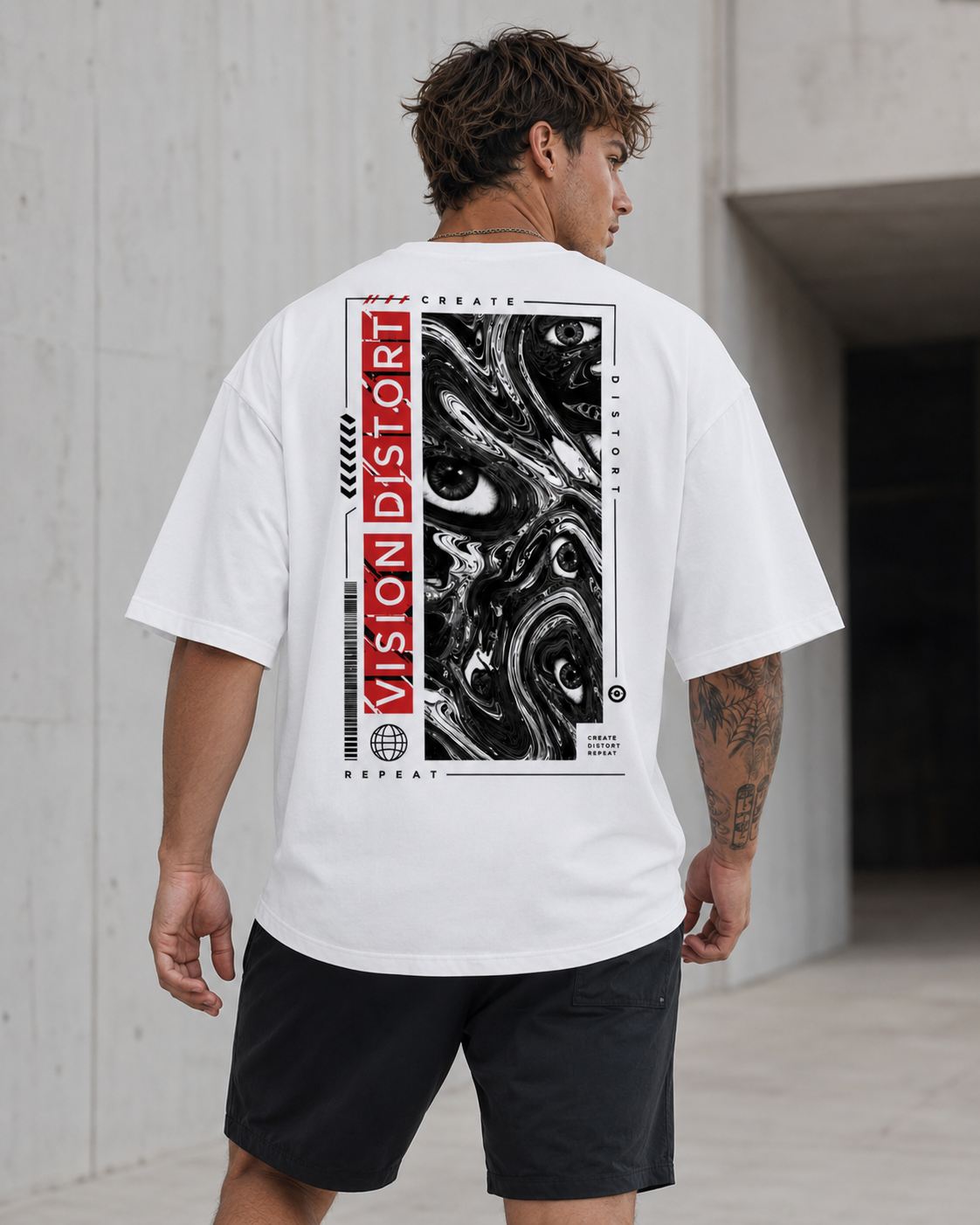 Vision Distort Men’s Oversized T-Shirt