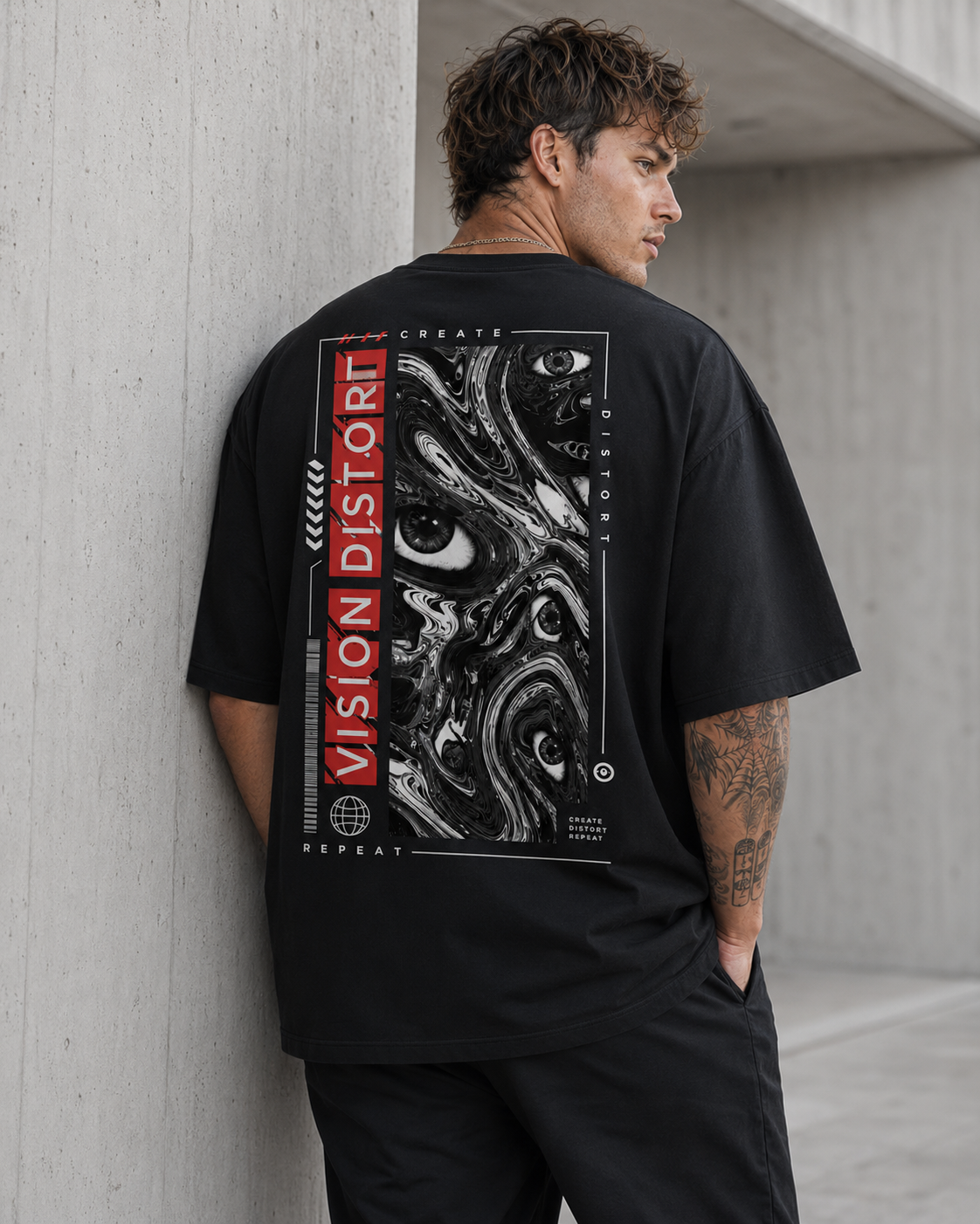 Vision Distort Men’s Oversized T-Shirt