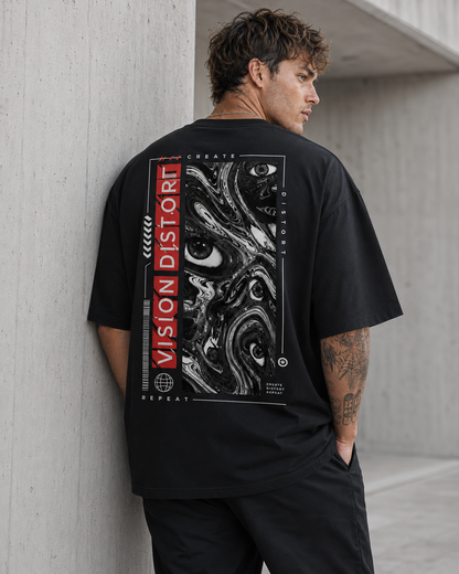 Vision Distort Men’s Oversized T-Shirt