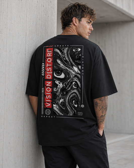 Vision Distort Men’s Oversized T-Shirt