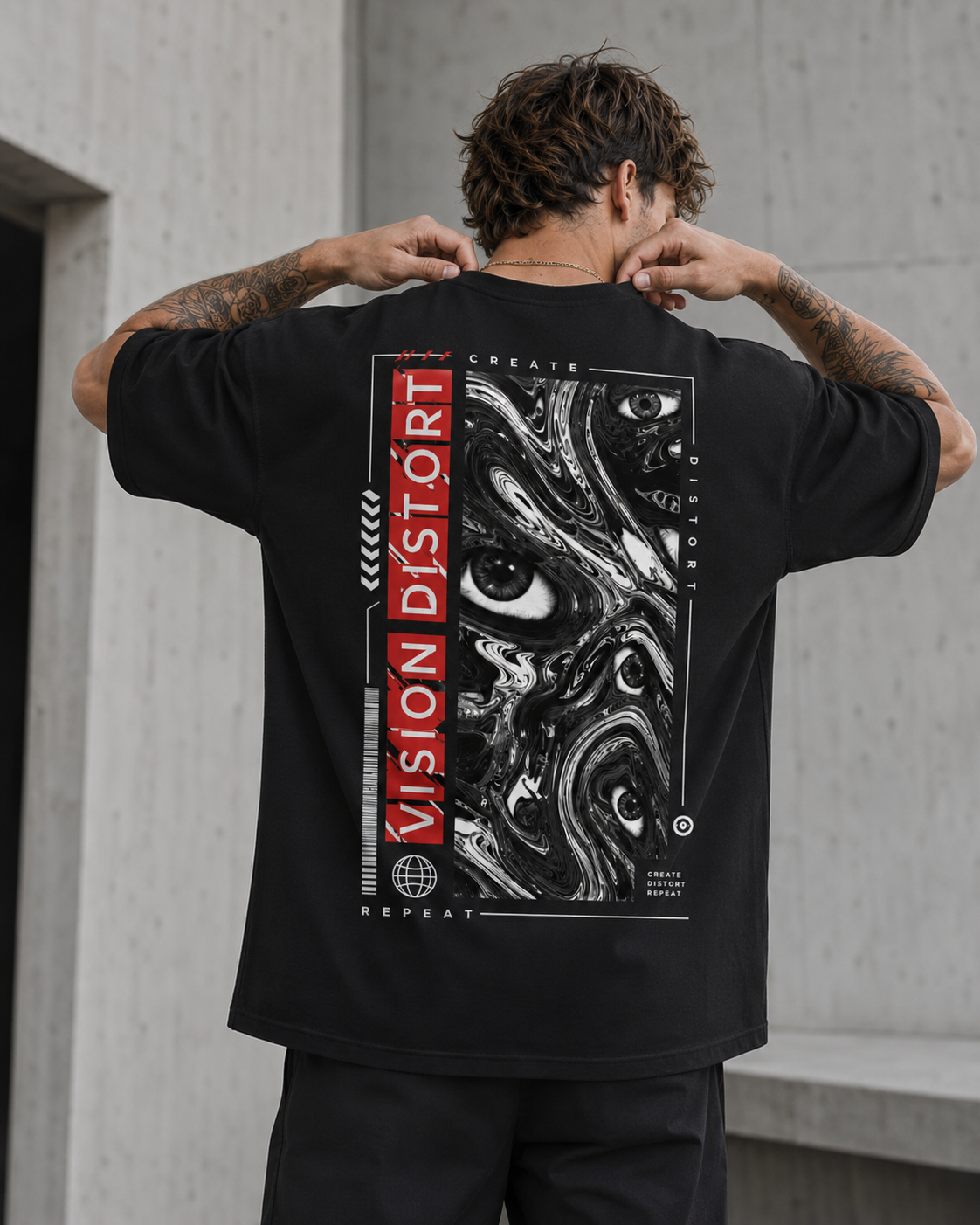 Vision Distort Men’s Oversized T-Shirt
