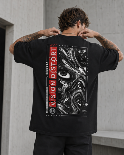 Vision Distort Men’s Oversized T-Shirt
