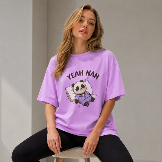 Yeah Nah Panda Babe Oversized T-Shirt