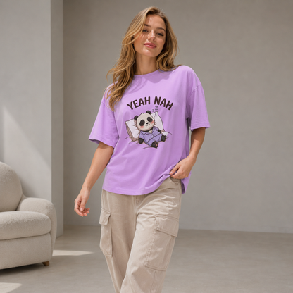 Yeah Nah Panda Babe Oversized T-Shirt