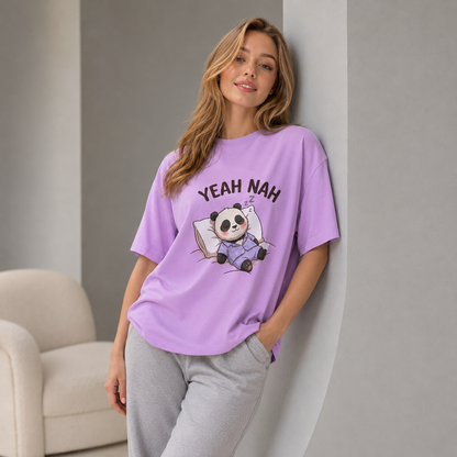 Yeah Nah Panda Babe Oversized T-Shirt