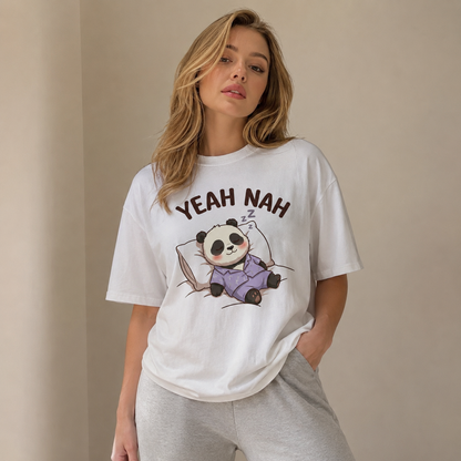 Yeah Nah Panda Babe Oversized T-Shirt