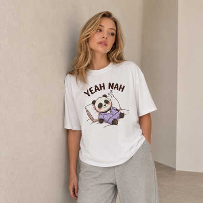 Yeah Nah Panda Babe Oversized T-Shirt