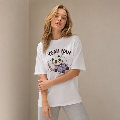 Yeah Nah Panda Babe Oversized T-Shirt