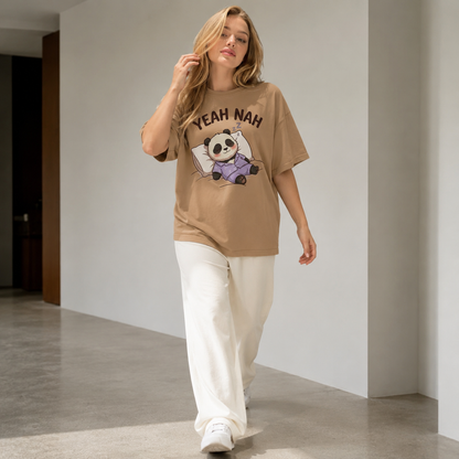 Yeah Nah Panda Babe Oversized T-Shirt