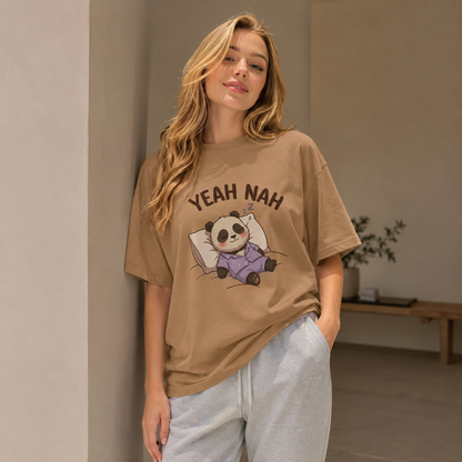 Yeah Nah Panda Babe Oversized T-Shirt