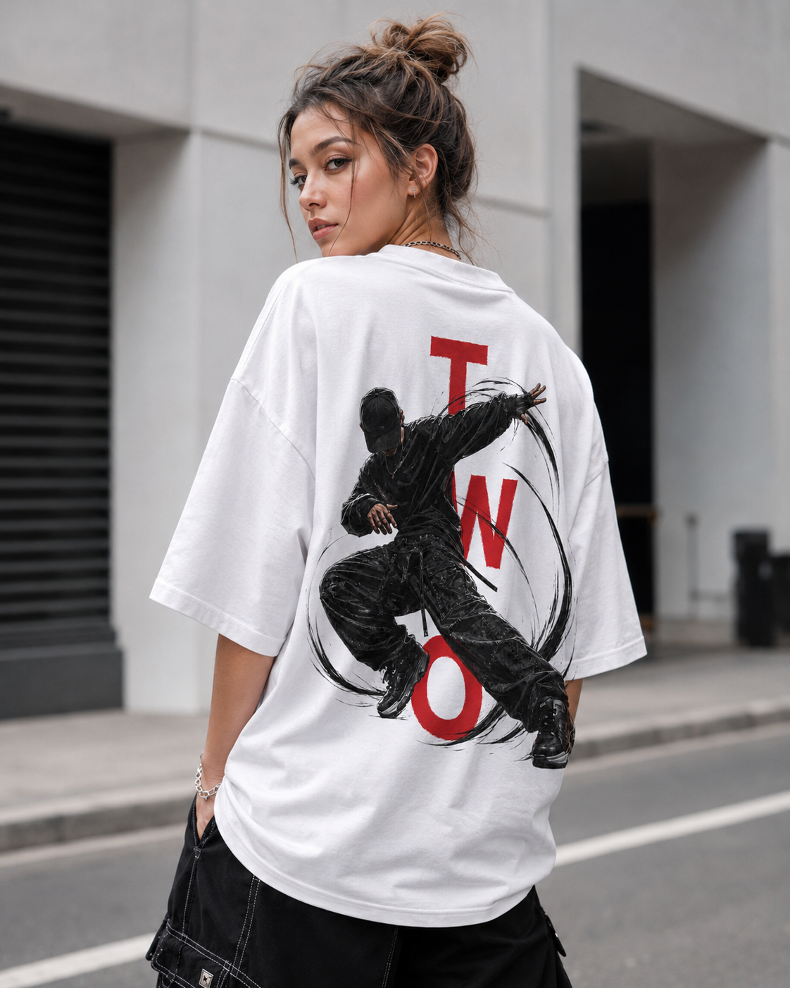 Motion Babe Oversized Back Print T-Shirt