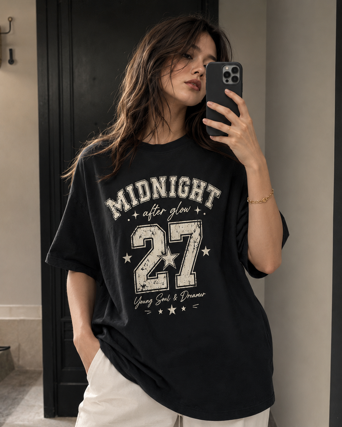 Midnight Glow Babe Oversized T-Shirt