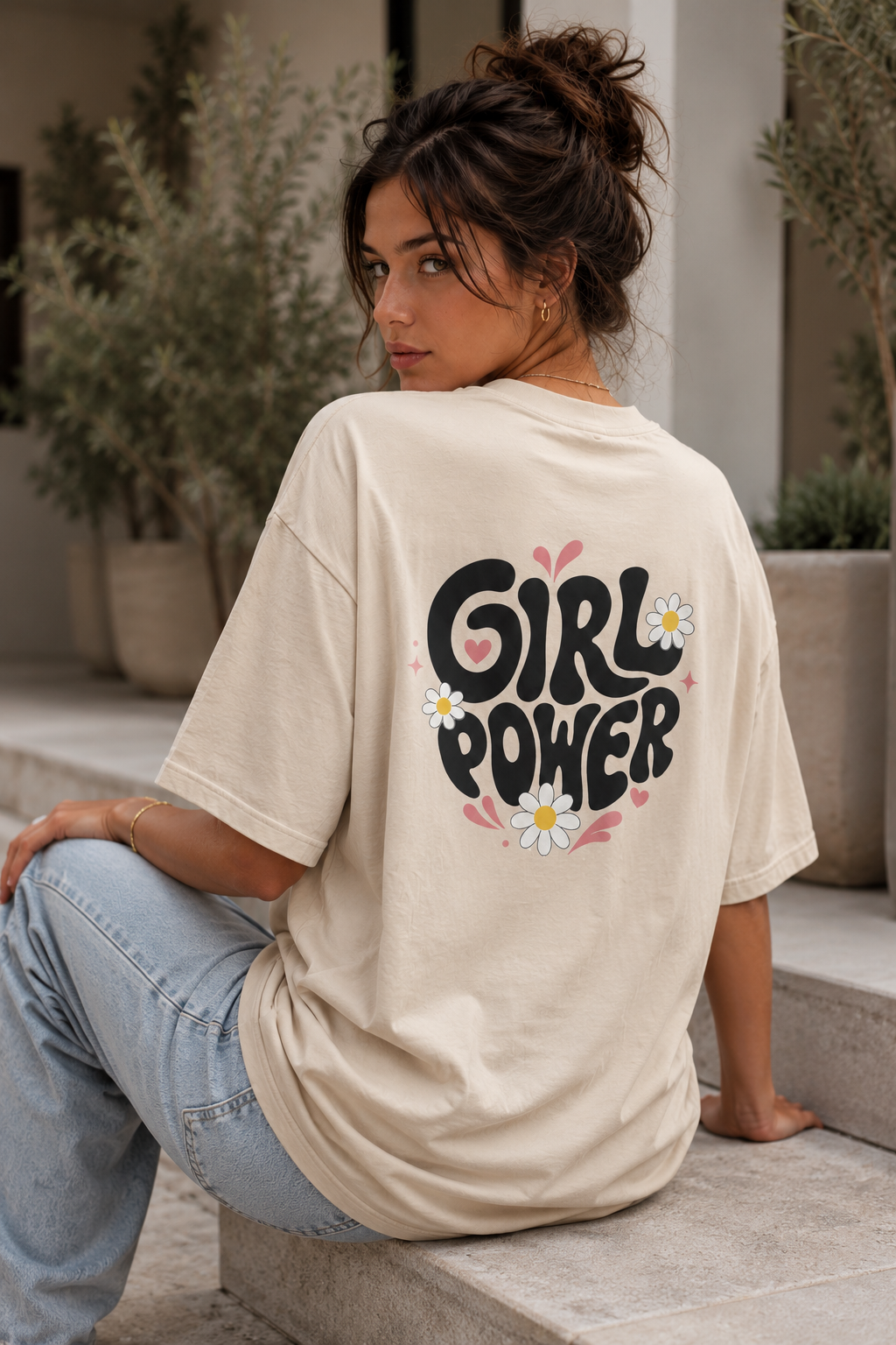 Girl Power Daisy Babe Oversized T-Shirt