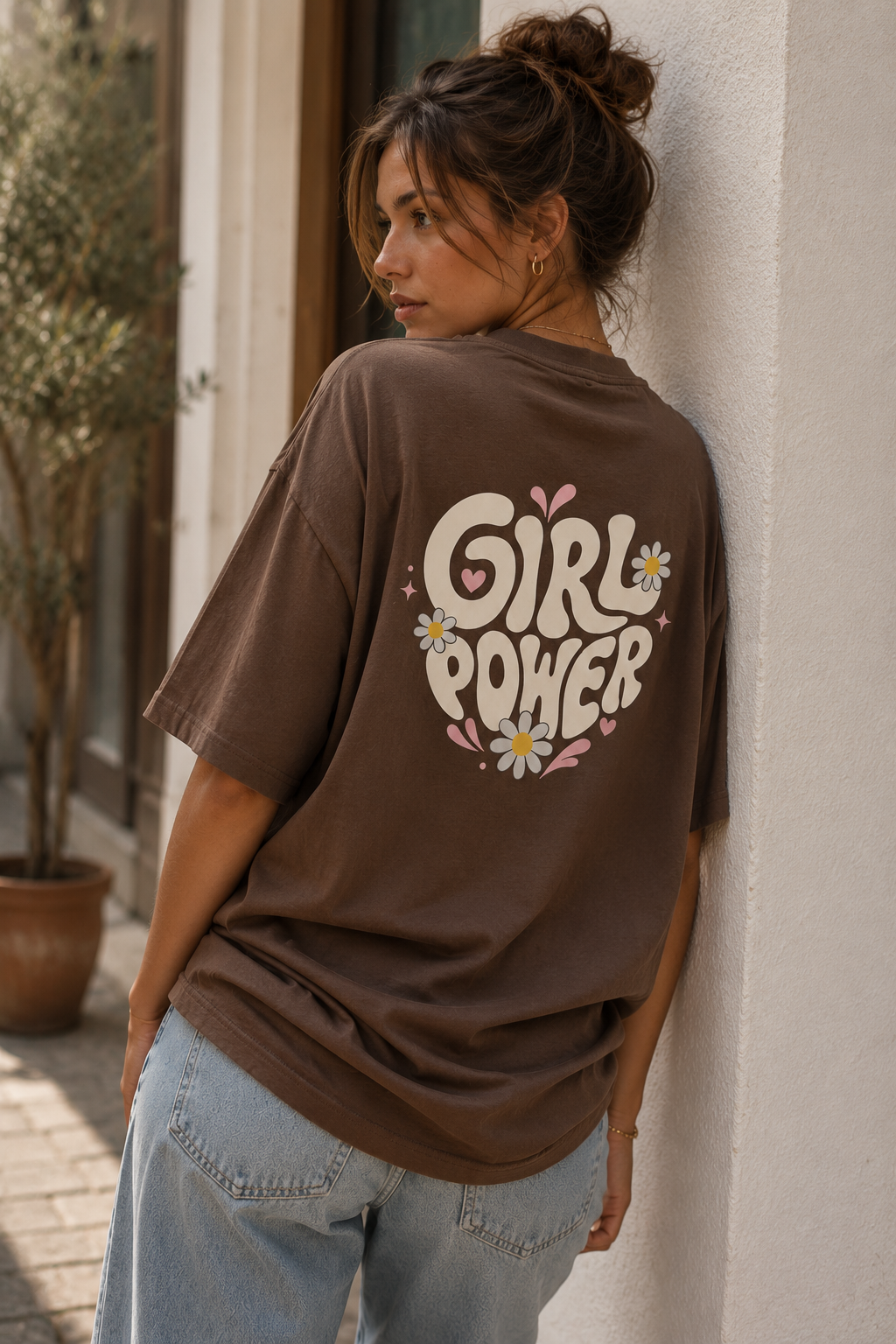 Girl Power Daisy Babe Oversized T-Shirt