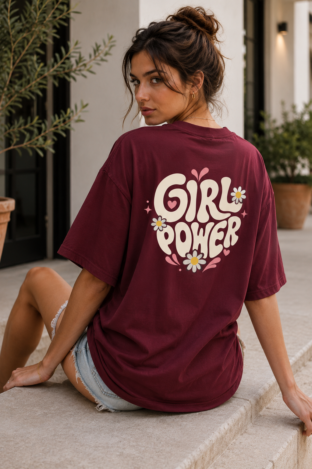 Girl Power Daisy Babe Oversized T-Shirt