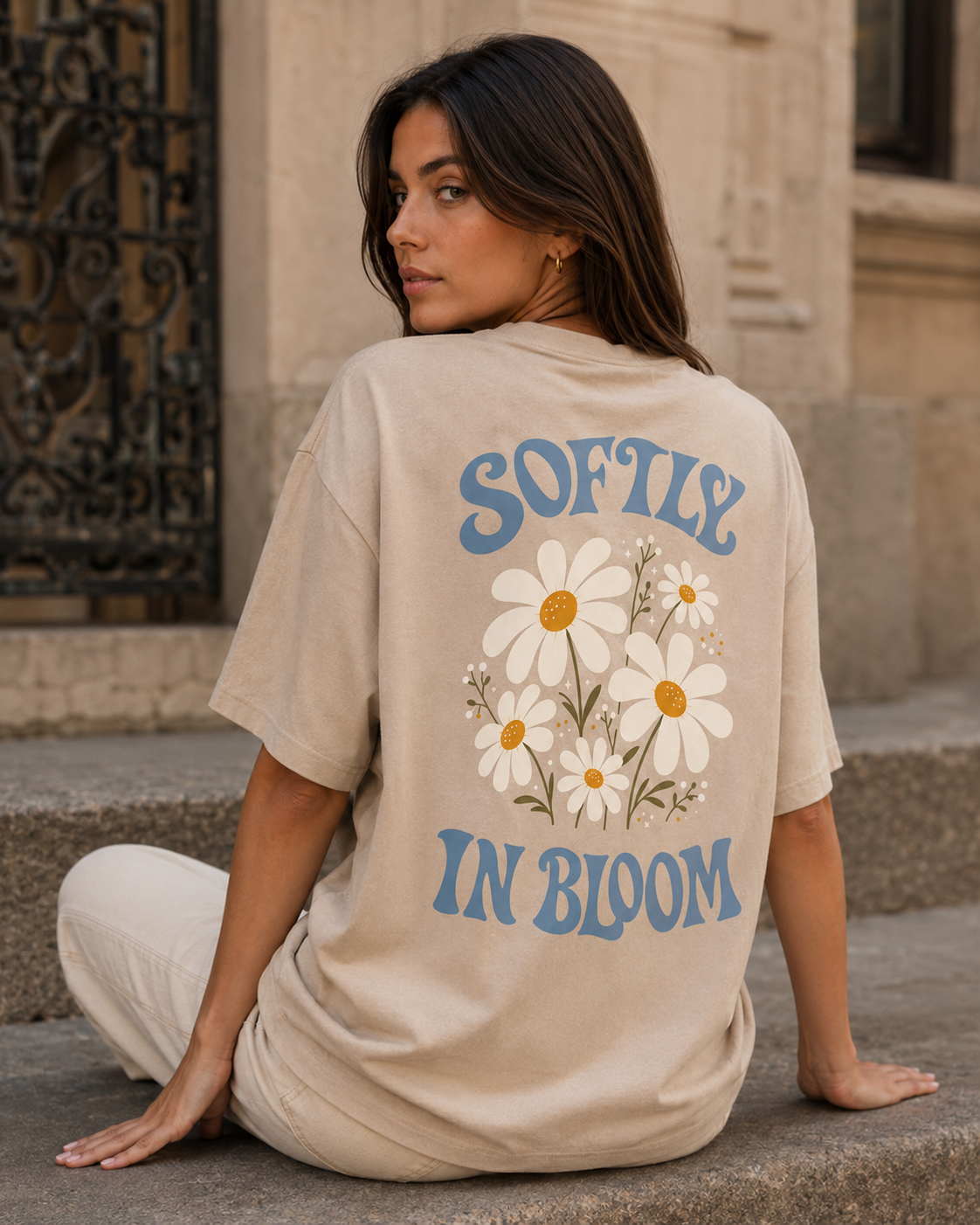 Softly In Bloom Babe Oversized T-Shirt