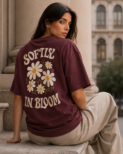 Softly In Bloom Babe Oversized T-Shirt