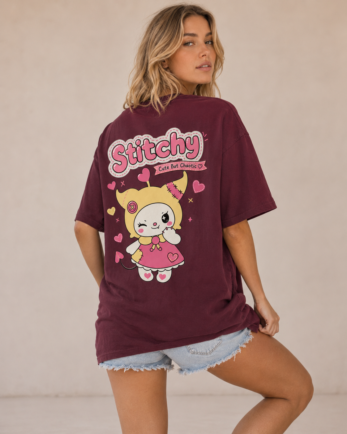Stitchy Chaos Babe Oversized T-Shirt