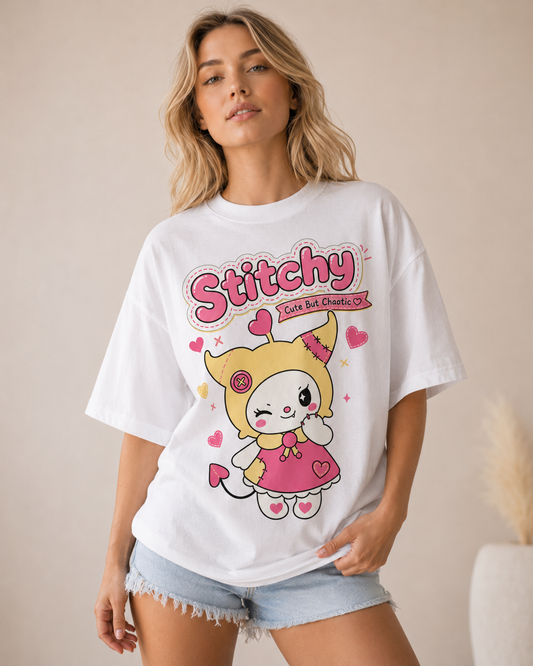 Stitchy Chaos Babe Oversized T-Shirt