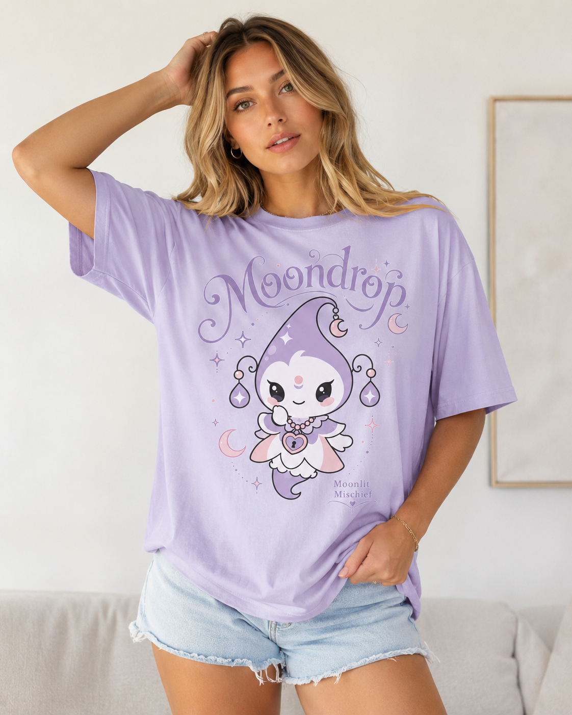 Moondrop Moonlit Mischief Babe Oversized T-Shirt
