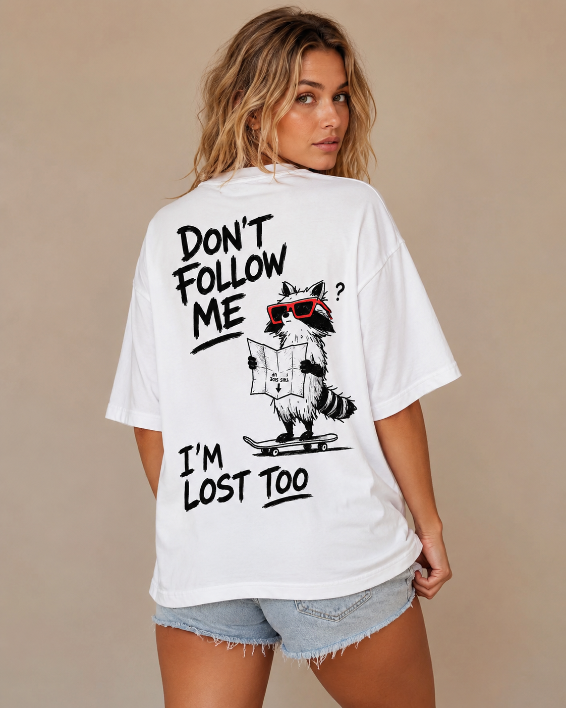 Lost Raccoon Babe Oversized T-Shirt