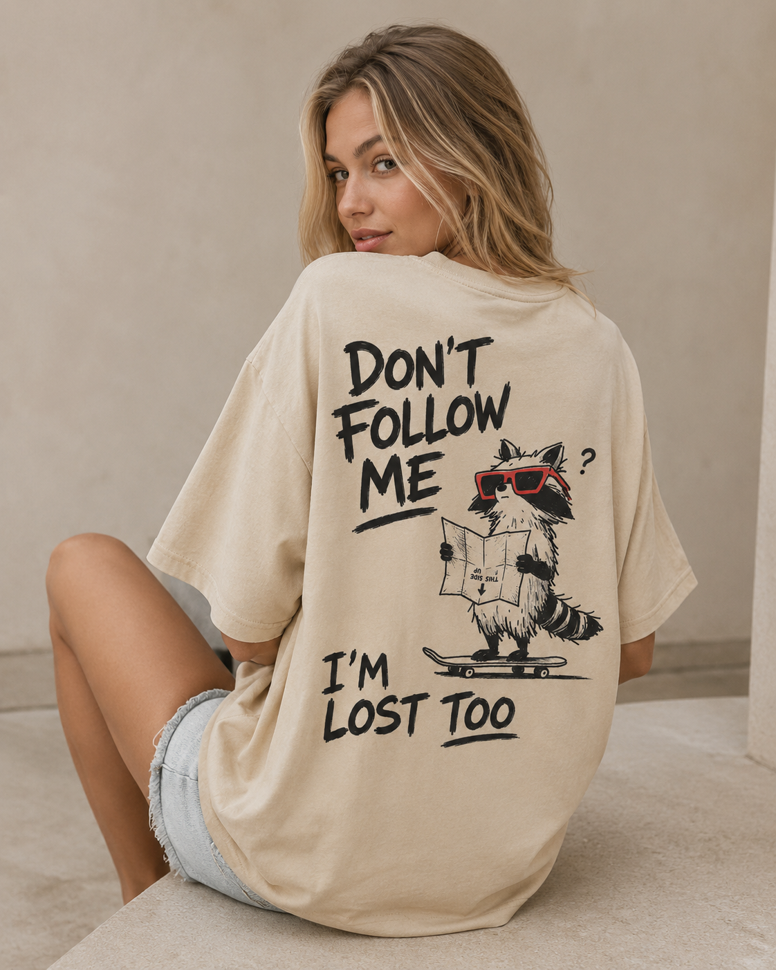 Lost Raccoon Babe Oversized T-Shirt