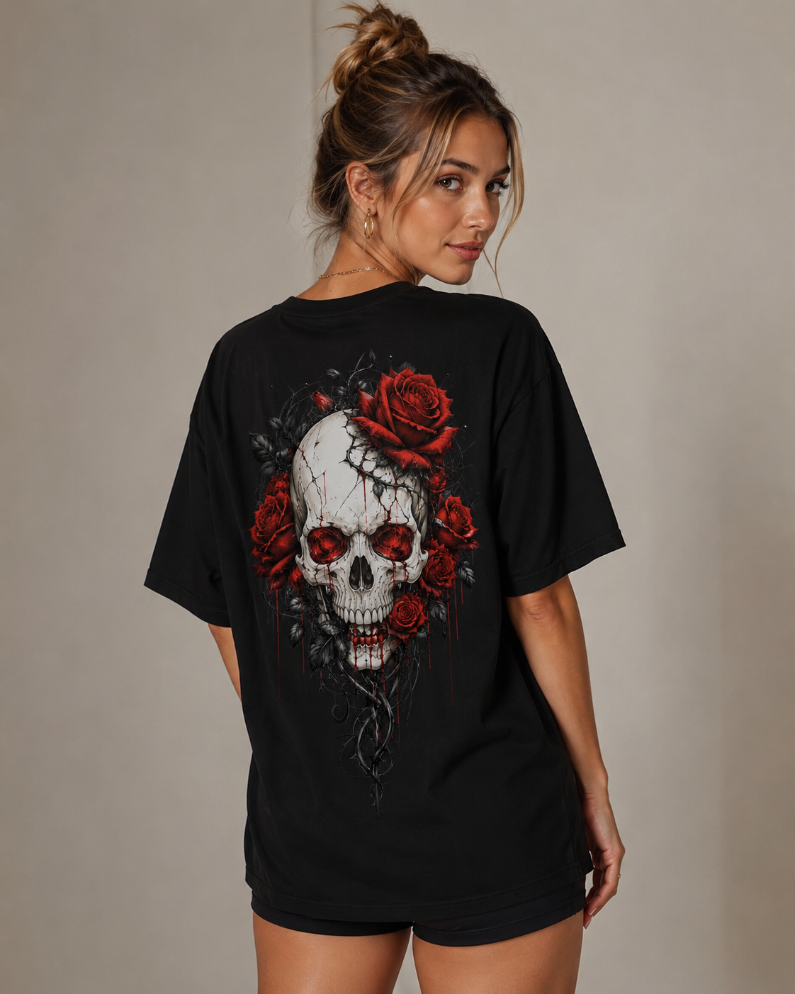 Rose Skull Babe Oversized T-Shirt