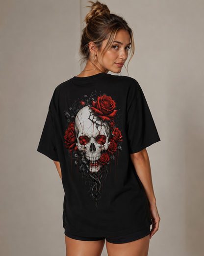 Rose Skull Babe Oversized T-Shirt