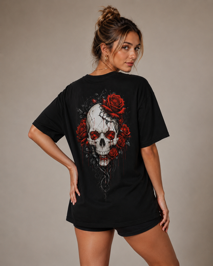 Rose Skull Babe Oversized T-Shirt