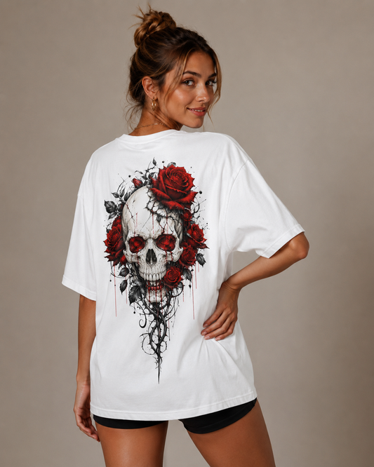Rose Skull Babe Oversized T-Shirt