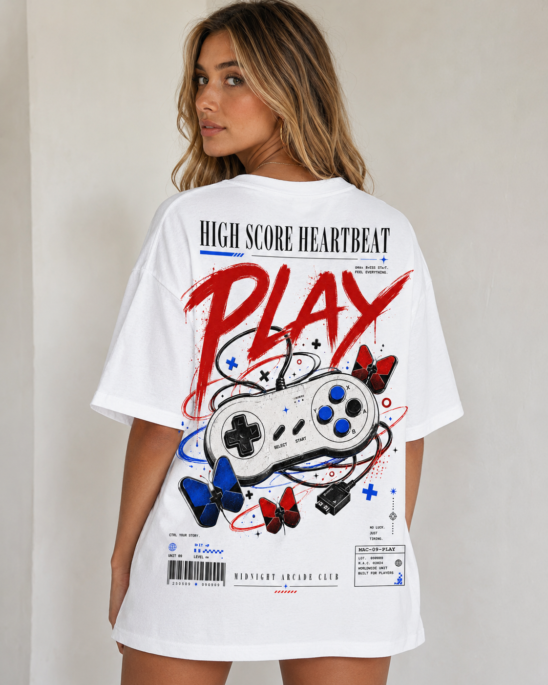 High Score Heartbeat Babe Oversized T-Shirt