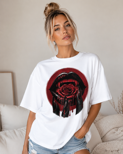 Crimson Bite Babe Oversized T-Shirt