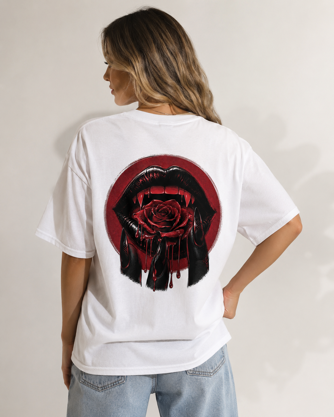 Crimson Bite Babe Oversized T-Shirt