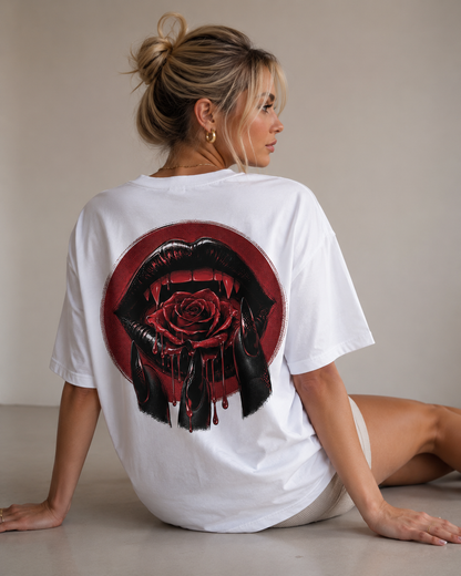Crimson Bite Babe Oversized T-Shirt