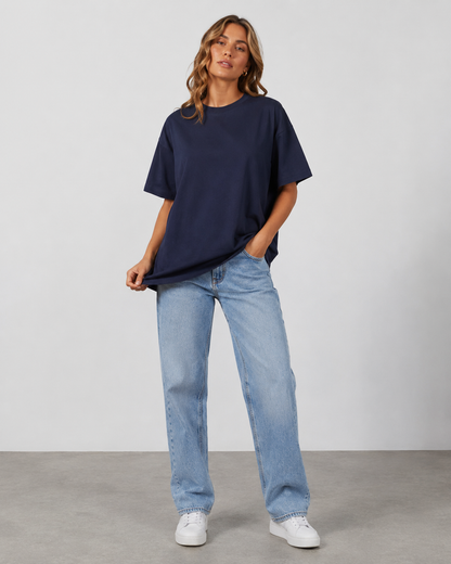 Midnight Navy Babe Oversized T-Shirt