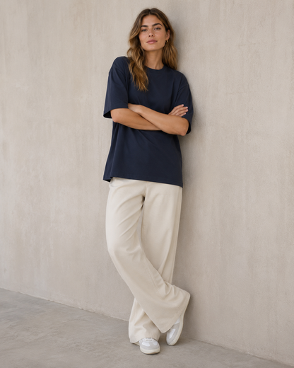 Midnight Navy Babe Oversized T-Shirt