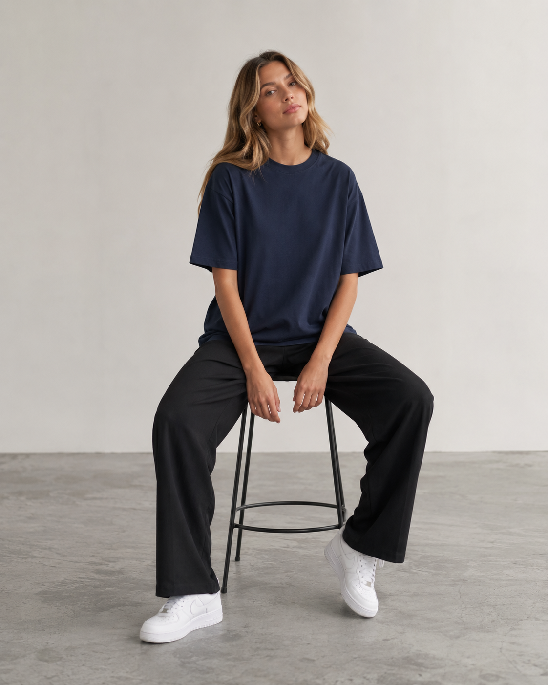 Midnight Navy Babe Oversized T-Shirt